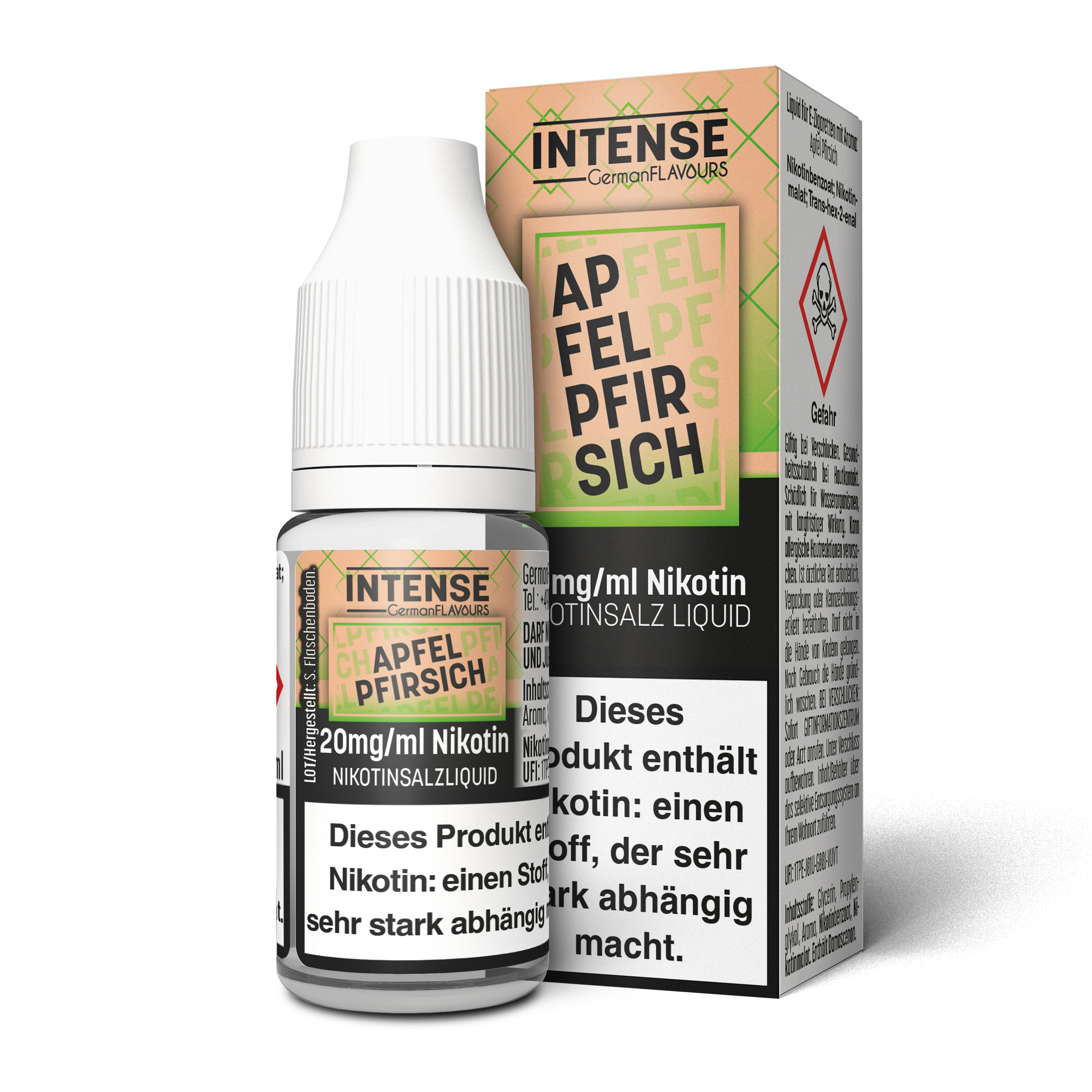 German Flavours Intense Apfel Pfirsich | 10ml SaltNic 