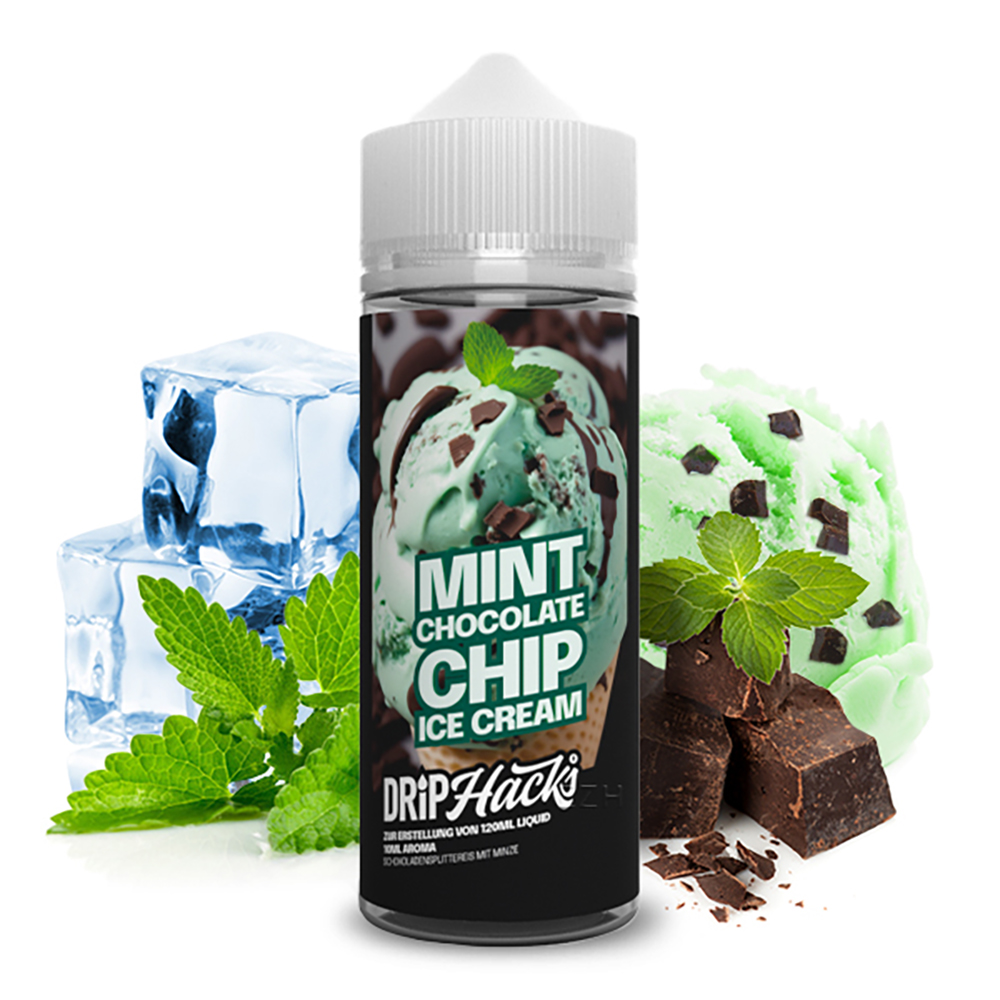 Drip Hacks Mint Chocolate Chip Ice Cream Longfill | 10ml in 120ml Flasche