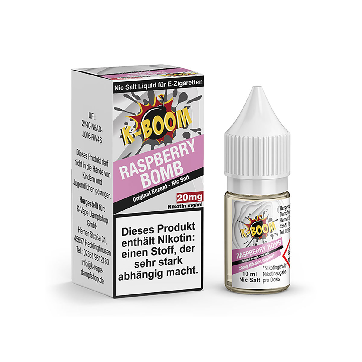 K-Boom Raspberry Bomb | 10ml Liquid 20 mg