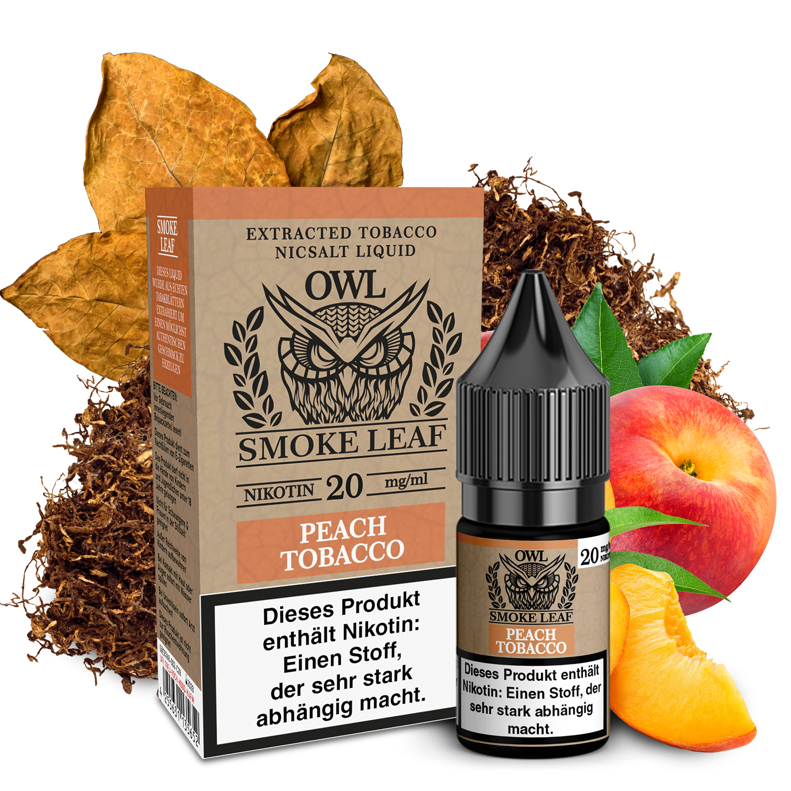 OWL Smoke Leaf Peach Tobacco 10ml SaltNic
