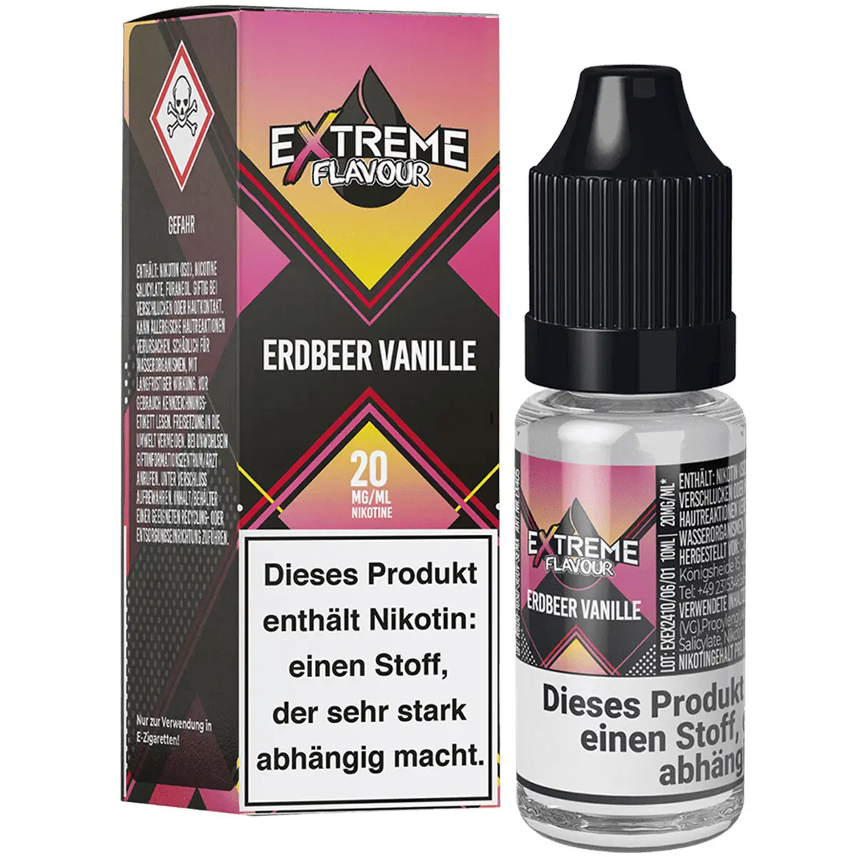 Extreme Flavour Erdbeer Vanille 10ml SaltNic Hybrid Overdosed