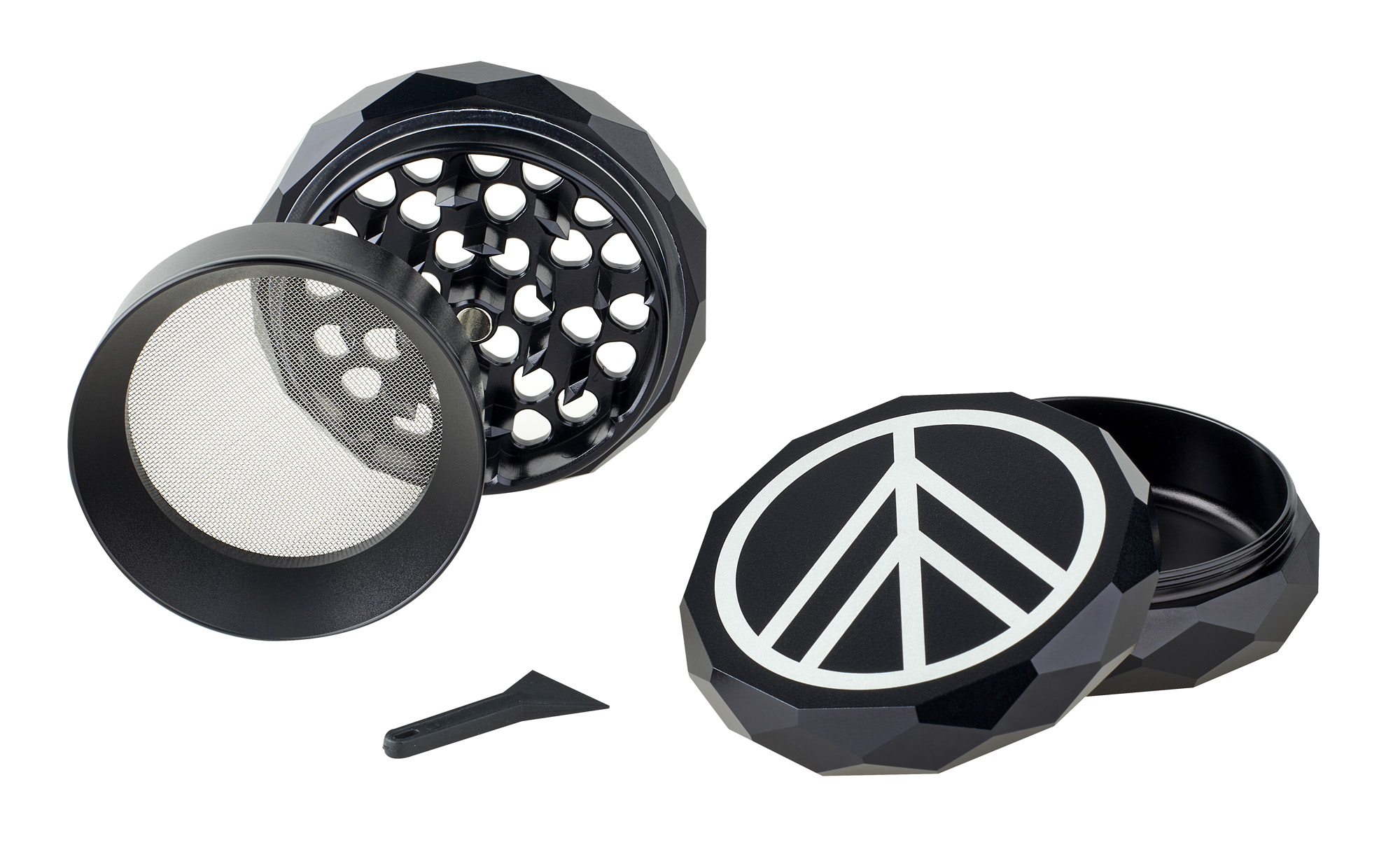 Norddampf Aluminium Grinder 3-teilig schwarz