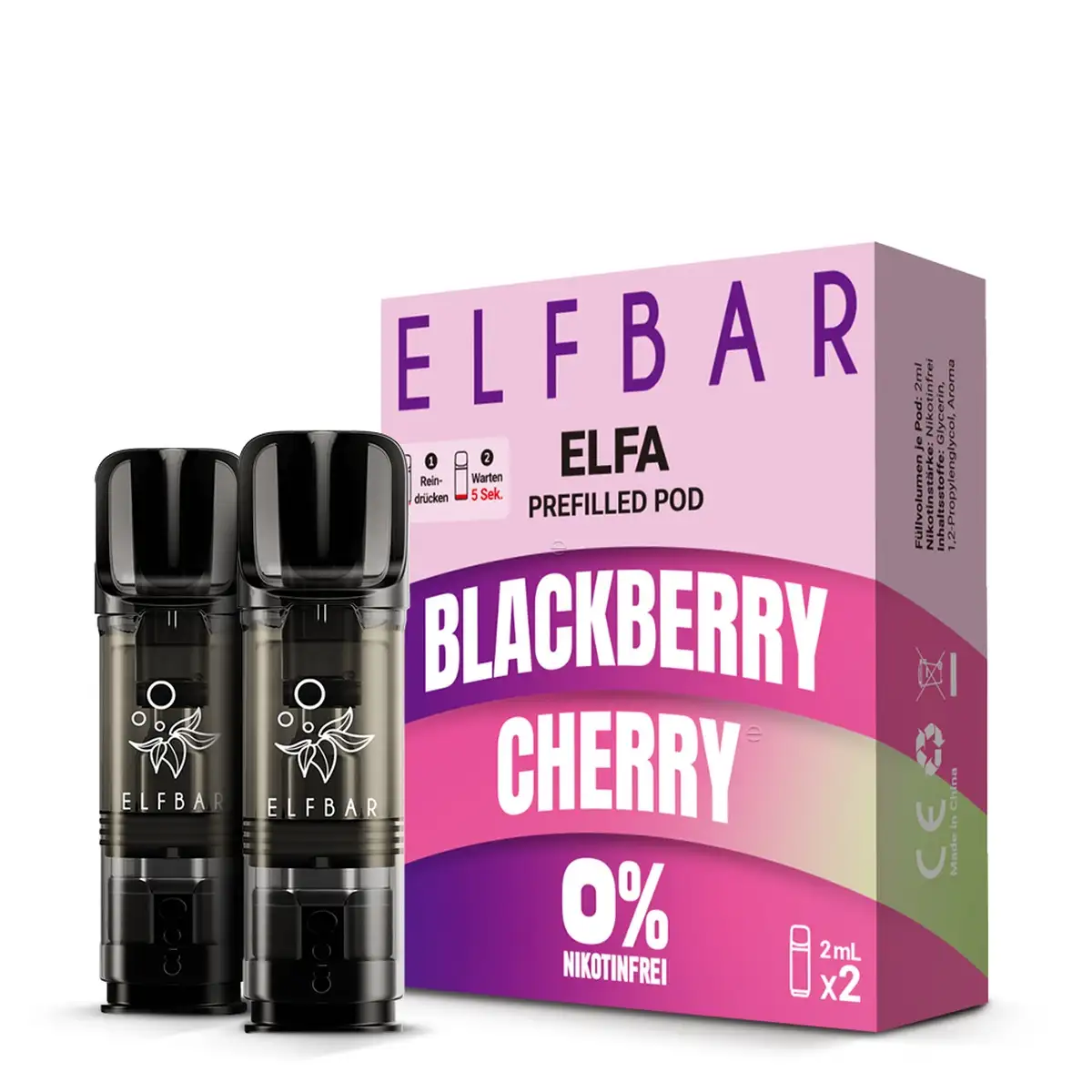 Elf Bar Elfa Blackberry Cherry 0mg 2er Pack