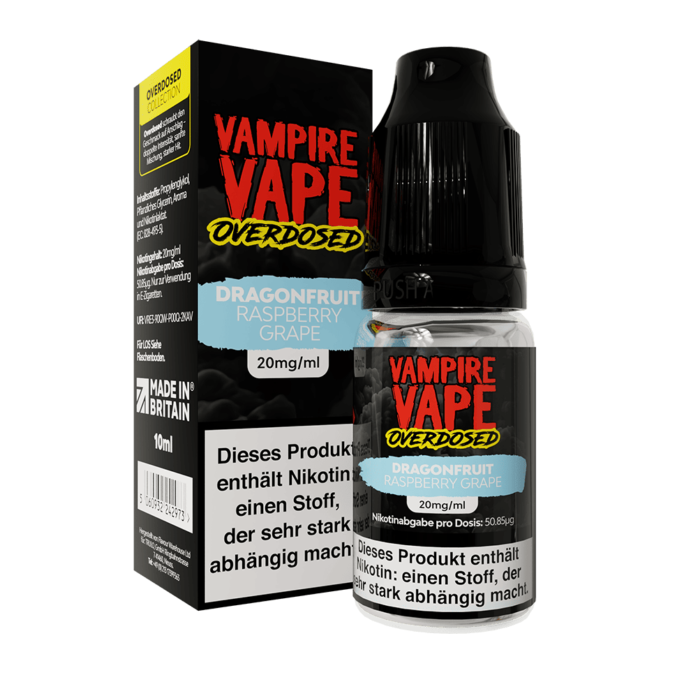 Vampire Vape Dragonfruit Raspberry Grape Overdosed | 10ml SaltNic 
