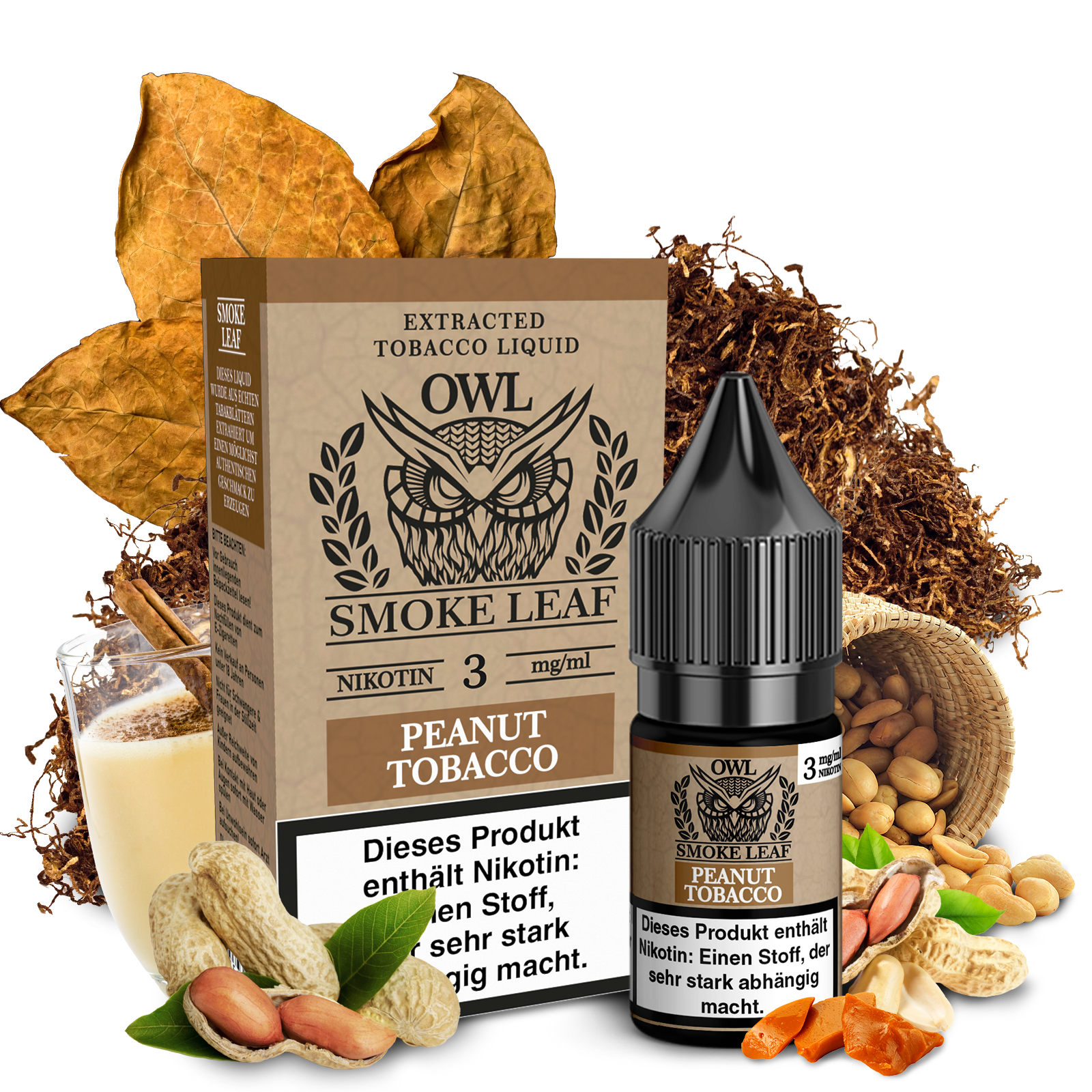 OWL Smoke Leaf Peanut Tobacco10ml Liquid