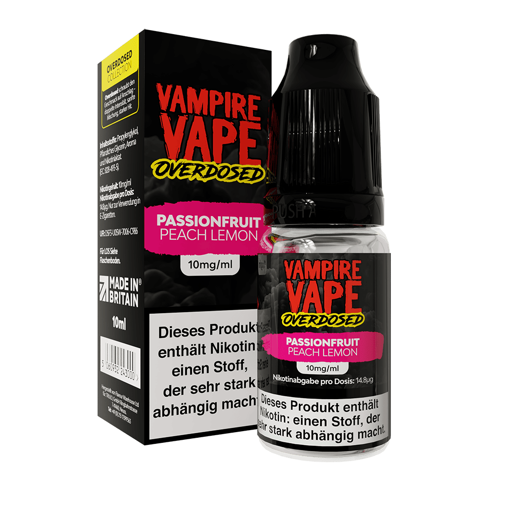 Vampire Vape Passionfruit Peach Lemon Overdosed | 10ml SaltNic 