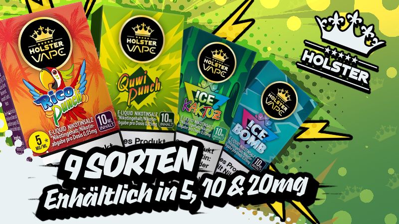 Holster Vape Liquids für E-Zigaretten in verschiedenen Geschmacksrichtungen