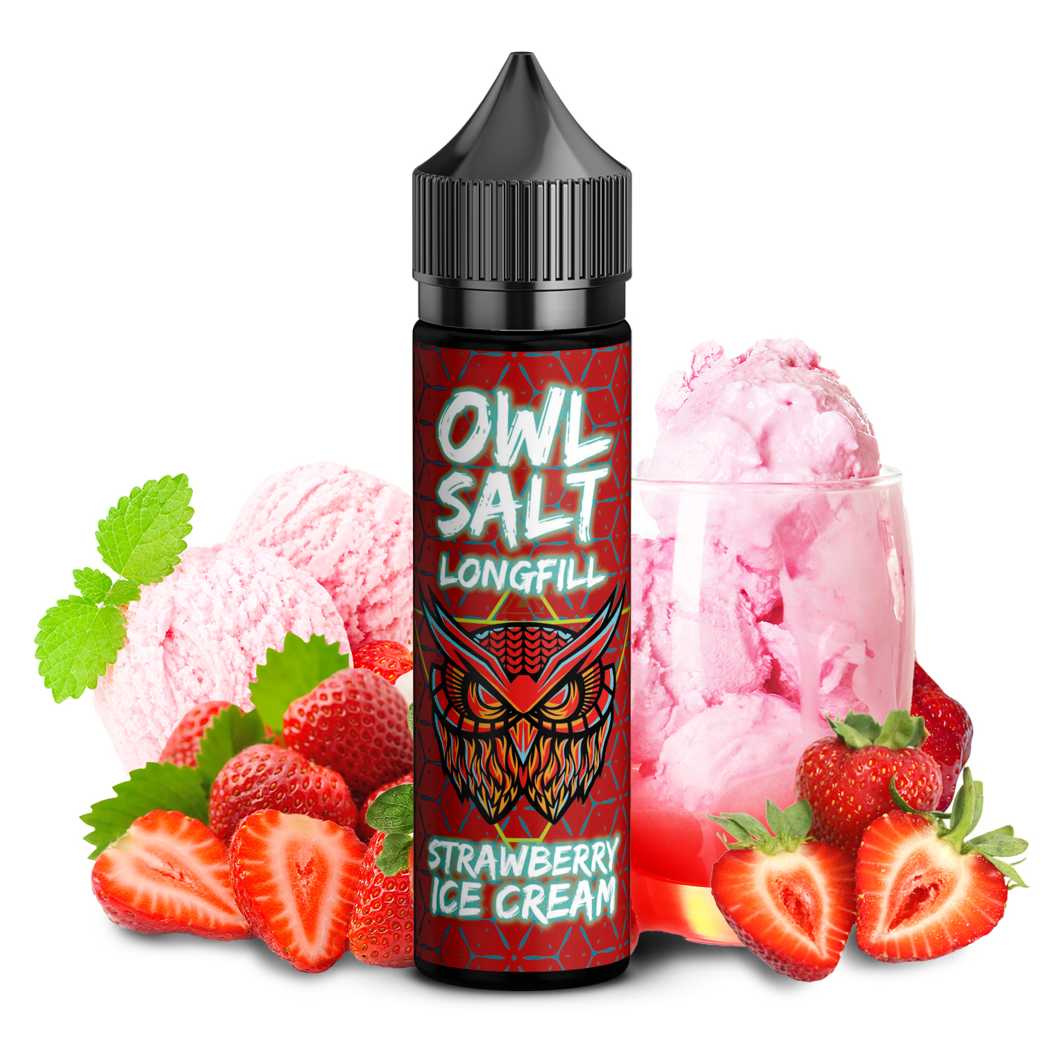 OWL Salt Strawberry Ice Cream Longfill | 10ml in 60ml Flasche