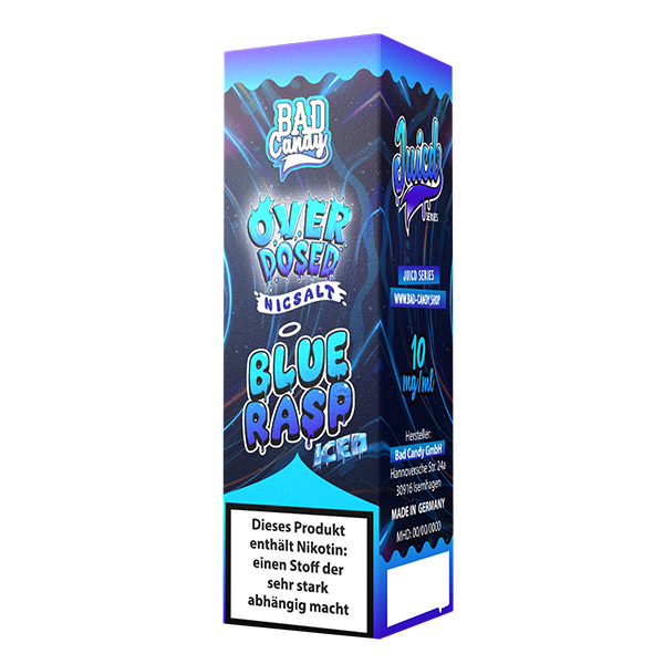 Bad Candy Blue Rasp Iced Overdosed  10mg/10ml SaltNic