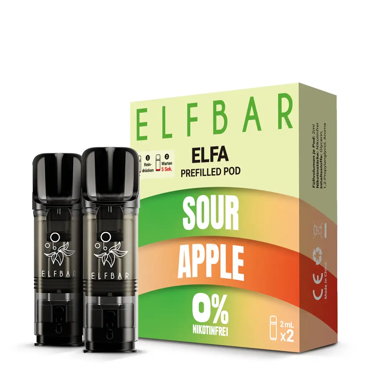 Elf Bar Elfa Sour Apple 0mg 2er Pack