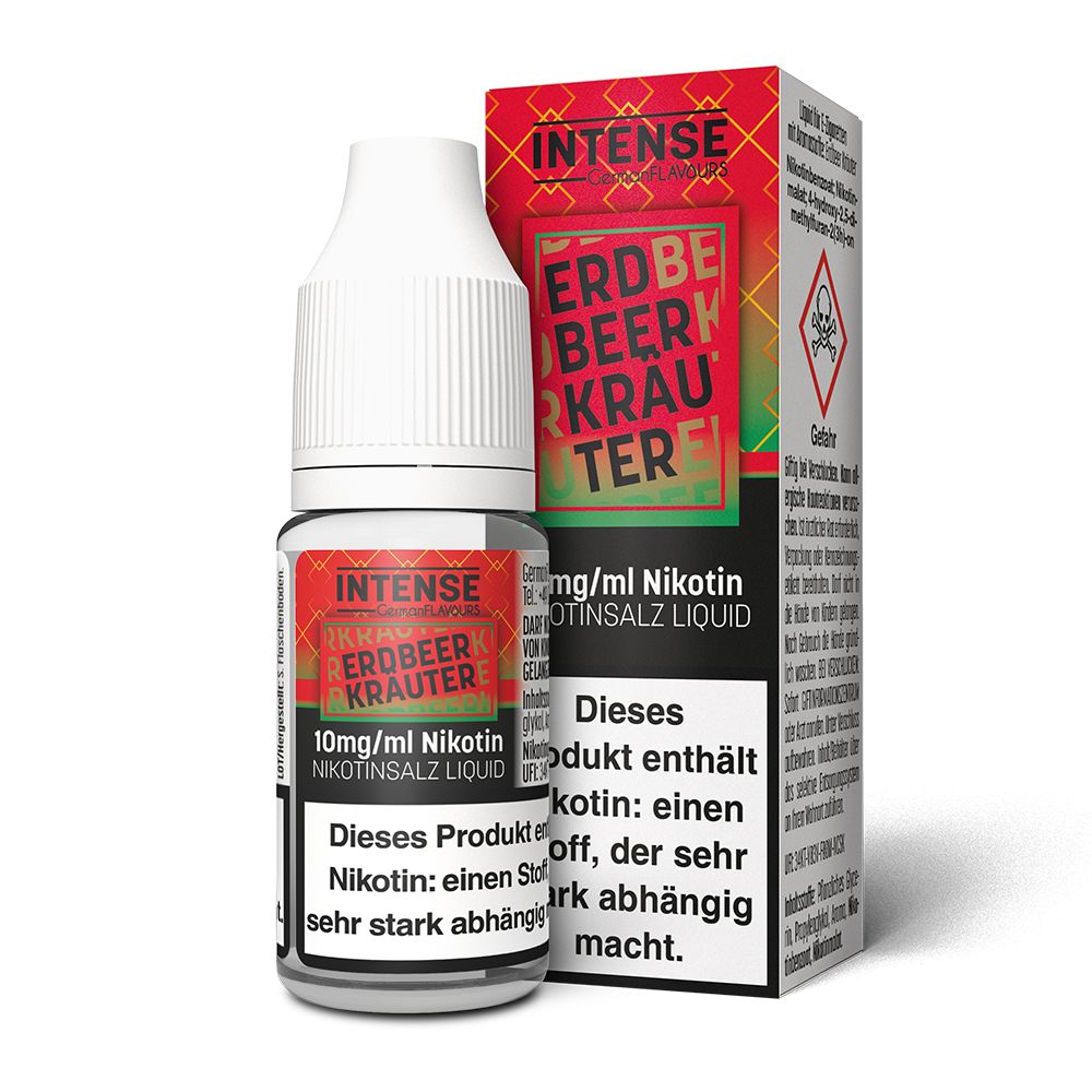 German Flavours Intense Erdbeer Kräuter 10ml SaltNic