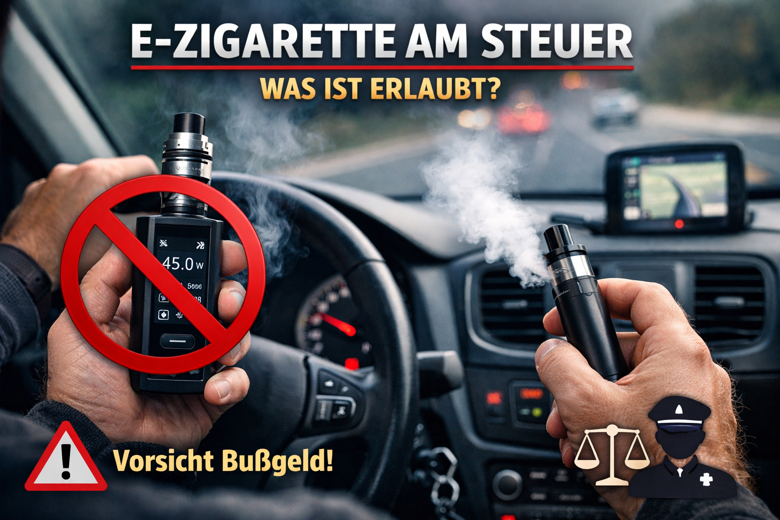 E-Zigarette am Steuer – was erlaubt ist und was nicht
